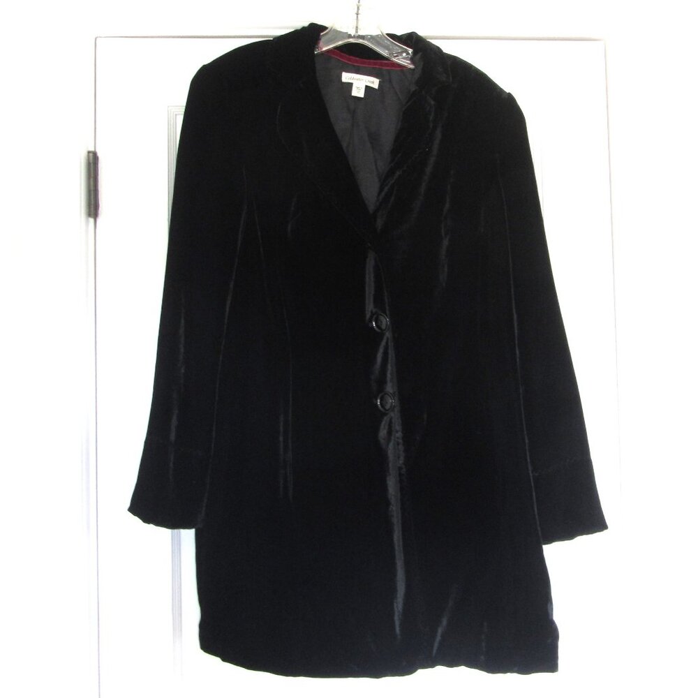 Coldwater Creek Velvet Blazer, Velvet Jacket, Black, Size 16
